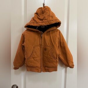Carhartt Kids Orange Hooded Puffer Coat